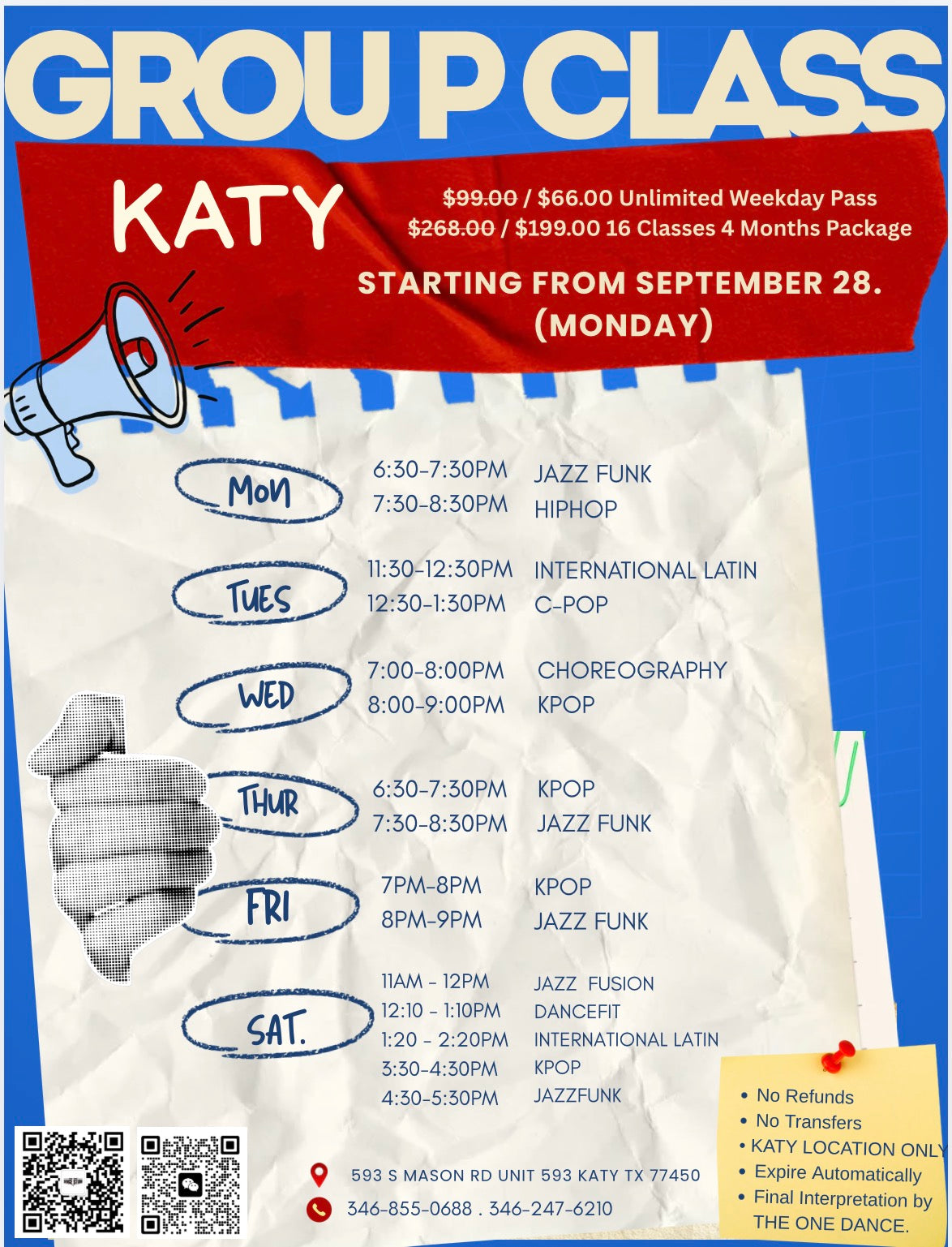 KATY Class Schedule