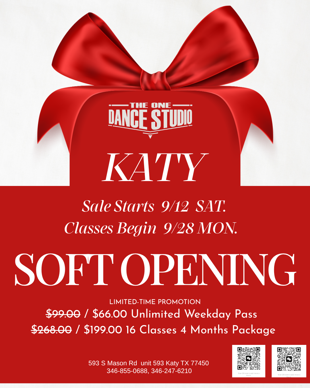 SOFT OPENING — KATY LOCATION